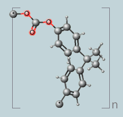 poly(oxycarbonyloxy-1,4-phenylene (1-methylethylidene)-1,4-phenylene) Strukturformel